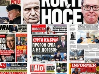 'RAT, SUKOB ILI PROGON SRBA…': Osvanule huškačke naslovnice medija pod kontrolom Aleksandra Vučića…