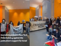 AKTIVISTI I MEDIJSKI RADNICI 'OKUPIRALI' ZGRADU NEW YORK TIMESA: Dosta im je pristrasnog izvještavanja o Gazi (VIDEO)