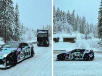 IZGLEDA IMPRESIVNO: Vozač kamiona iz BiH 'zaglavio' u snijegu u susjedstvu, a onda je stigao Godzilla (VIDEO)