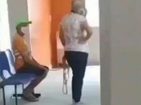 INTERNETOM KRUŽI URNEBESAN SNIMAK: Žena užetom svezala kolegu koji se panično bojao vakcinacije (VIDEO)