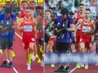 INCIDENT NA SVJETSKOM PRVENSTVU U ATLETICI: Kamerman 'odlutao' na stazu i zamalo upropastio utrku u ključnim momentima (VIDEO)