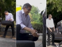 DEJA VU U PREDIZBORNOJ KAMPANJI: Hadžikadiću kao opet pukla guma, 'ovaj put' ispred Predsjedništva (VIDEO)