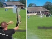 NEVJEROVATAN INCIDENT U HRVATSKOJ: Navijač na utakmici pucao iz zolje i umalo pogodio igrače!? (VIDEO)