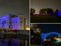 NAKON VIJEĆNICE:  Stari most i tvrđava Kastel u bojama zastave EU