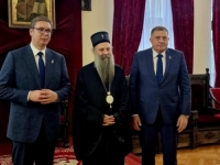'BRANIOCI SRPSTVA': Vučić nakon sastanka s Porfirijem i Dodikom rekao da su odlučni 'da snažno i zajednički brane vitalne, nacionalne i državne interese'