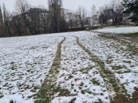 MLADI TRKAČI DIVLJALI AUTOMOBILIMA: Driftali livadom, lomili drveće i znakove (FOTO)