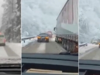 NAJGORE JE PREKO KARAULE: Kamioni proklizali, automobili se jedva probijaju