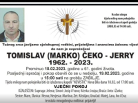 BIZNISMEN IZ VITEZA: Preminuo Tomislav Čeko - Jerry
