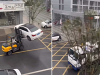 PARKIRANJE NA POGREŠNO MJESTO: Pogledajte kako se viljuškar 'obračunao' sa Mercedesom  (VIDEO)