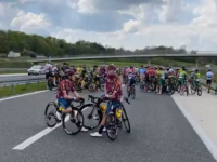 ETAPA OD DOBOJA DO PRIJEDORA: Prekinuta biciklistička trka 'Beograd - Banjaluka', palo 60 biciklista (VIDEO)