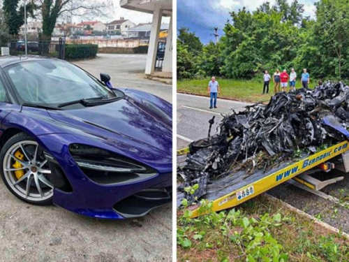 PROLAZNICI IZVLAČILI PUTNIKE IZ VOZILA: Luksuzni McLaren potpuno smrskan u Istri, putnik (69) teško povrijeđen (FOTO)