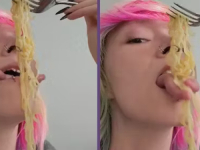 SAMO ZA ONE KOJI NISU GADLJIVI: Djevojka sa 'dva jezika' pokazala kako jede špagete (VIDEO)