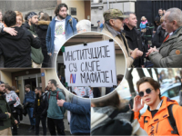 NAJMOĆNIJA FOTKA SA SINOĆNJEG PROTESTA U BEOGRADU: Žena nepomično stoji sama naspram kordona policije