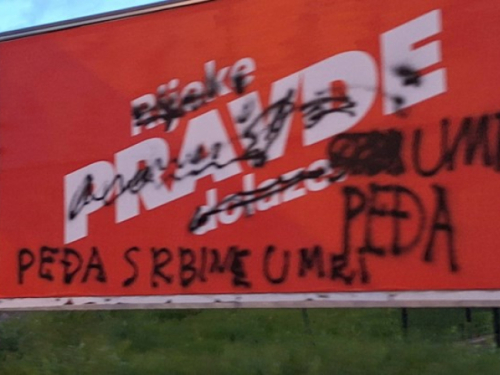 U ZAGREBU IŠARAN SDP-ov PLAKAT: 'Peđa Srbine umri'