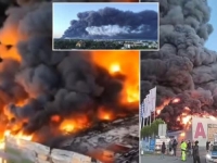 STRAVIČNI SNIMCI STIŽU IZ POLJSKE: Ogroman požar uništava jedan od najvećih objekata u Varšavi... (VIDEO)