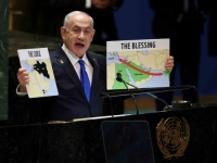 ŠOKANTAN GOVOR NETANYAHUA NA GENERALNOJ SKUPŠTINI UN-a: Mahao kartama i otvoreno prijetio cijelom Bliskom istoku, a onda promijenio ploču i pozvao Saudijsku Arabiju... (VIDEO)