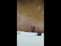 EMOTIVNI SNIMCI IZ VISOKOG: Hrabri vatrogasci spasili dječaka i dedu iz poplave, dijete nosili na leđima (VIDEO)