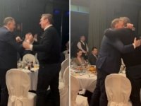 POGLEDAJTE KAKO JE DODIK PROSLAVIO POBJEDU BORCA: Izgrlio se s Vučićem, pa zapjevao (VIDEO)