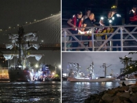 UZNEMIRUJUĆI SNIMAK STIŽE IZ NEW YORKA: Brod meksičke mornarice udario u Brooklyn Bridge