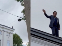 DRAMA U SLOVENIJI: Opozicionar se popeo na krov skupštine i prijetio da će skočiti (VIDEO)