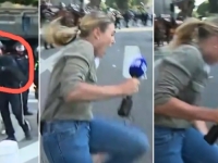 POLICAJAC POGODIO NOVINARKU GUMENIM METKOM: Dok je izvještavala sa lica mjesta o haosu...  (VIDEO)