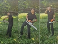 KO SE KOSE LAČA: Nešić se dohvatio motorke (VIDEO)