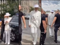 OVO IMA SAMO U SRBIJI: Dijana Hrkalović sva u bijelom stigla na Vučićev kontramiting (VIDEO)