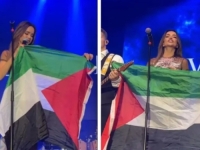 BEZ OKLIJEVANJA: Severina na nastupu raširila zastavu Palestine (VIDEO)
