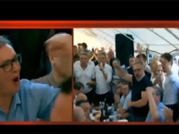 'JAKO NEPRIJATNO': Procurio snimak, Vučić i Vučićević u deliriju zapjevali pjesmu dok im razularena masa aplaudira...
