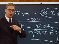 OPET JE PISAO PO ŠKOLSKOJ TABLI: Vučić najavio ograničavanje marži na sve proizvode u Srbiji
