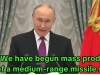 PUTIN PRIJETI ZAPADU: 'Počeli smo serijsku proizvodnju, opremili naše interkontinentalne balističke rakete...'