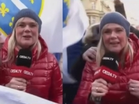 BH. NAVIJAČI GLAVNA VIJEST U AUSTRIJI: Voditeljicu ogrnuli zastavom, pa zapjevali