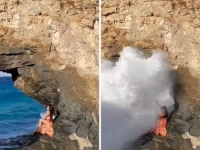TRAGEDIJA IZBJEGNUTA ZA DLAKU: Kineskinja umalo poginula slikajući se na stijeni pored mora (VIDEO)