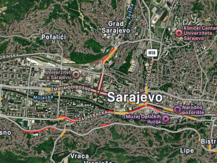 SAOBRAĆAJNI KOLAPS U SARAJEVU: Evo u kojim ulicama je najgore
