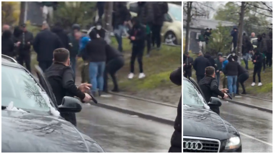 PROCURIO NOVI SNIMAK IZ SRBIJE: Muškarac s pištoljem u ruci izlazi iz automobila