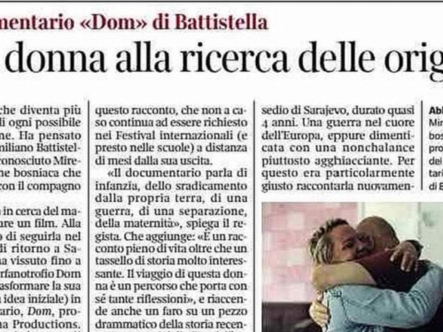 'ŽENA U POTRAZI ZA PORIJEKLOM': Najtiražnija italijanska dnevna novina o filmu posvećenom povratku u Sarajevo