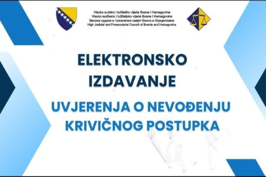 OLAKŠANJE GRAĐANIMA BiH: Uvjerenje o nevođenju krivičnog postupka od sada možete dobiti online