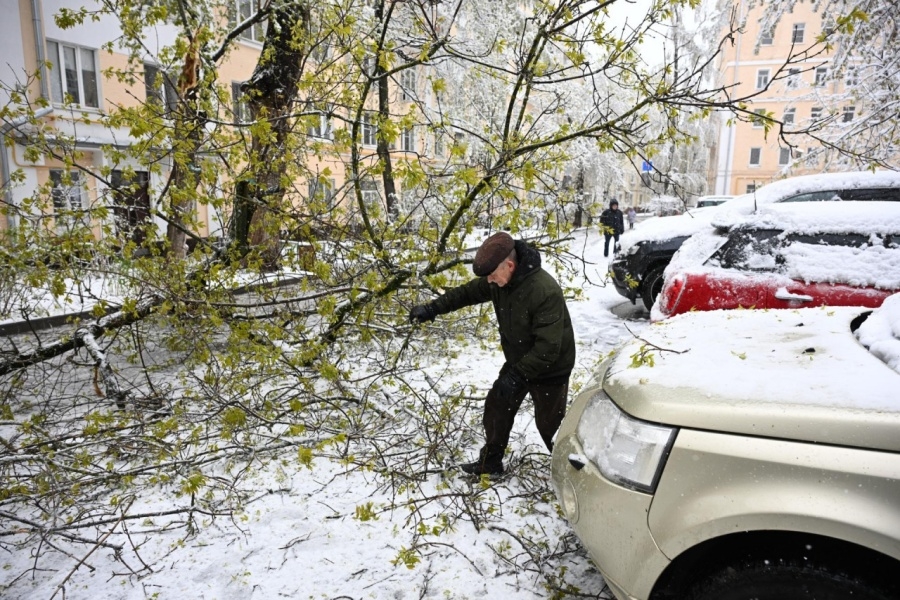 NEVJEROVATNI PRIZORI IZ MOSKVE: Snijeg usred proljeća obara drveće, otkazani letovi (FOTO)