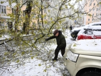NEVJEROVATNI PRIZORI IZ MOSKVE: Snijeg usred proljeća obara drveće, otkazani letovi (FOTO)