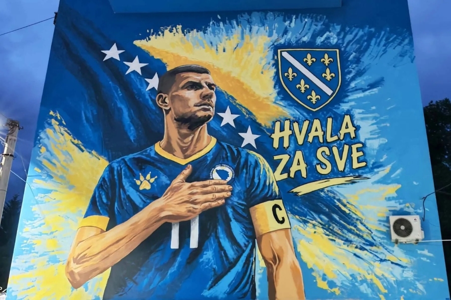 RAZGLEDNICA ZA SVJETSKO PRVENSTVO: Mural Edina Džeke privlač