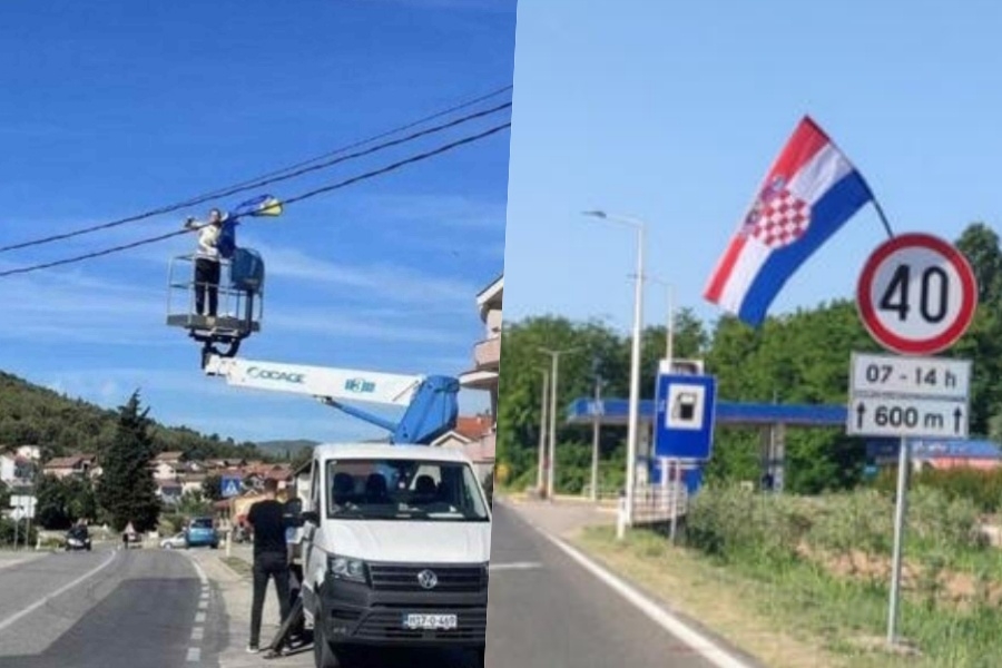 ČIJA JE OVO DRŽAVA: U Čapljini nedavno skidali zastave Bosne i Hercegovine,  jutros osvanule zastave susjedne zemlje... | Slobodna Bosna