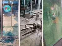 RAZBIJENA STAKLA: Demoliran Aerodrom u Tivtu nakon vraćanja Vučićevih batinaša