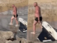 NESTVARNI PRIZORI S PLAŽE: Pogledajte šta čovjek izvlači iz mora, kao da je to najnormalnija stvar... (VIDEO)