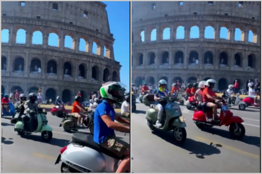 'LA DOLCE VITA' NA DVA TOČKA: Hiljade zaljubljenika u 'Vespu' preplavile ulice Rima (VIDEO)