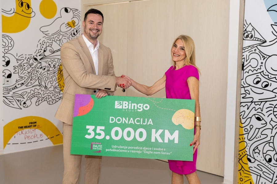 VRIJEDNA PODRŠKA: Bingo Group donirao 35.000 KM za unapređenje uslova u Dnevnom centru Udruženja 'Dajte nam šansu'