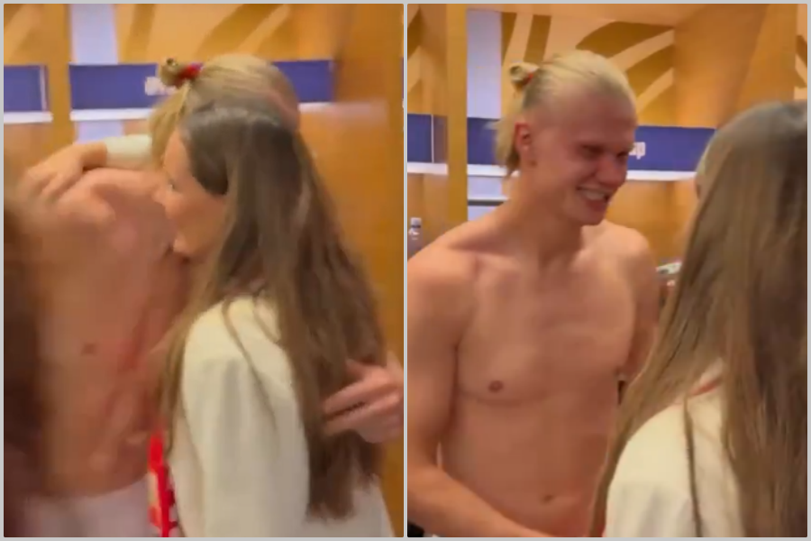 HIT SCENA NA MUNDIJALU: Buduća kraljica Norveške upala u svlačionicu i zagrlila Haalanda (VIDEO)