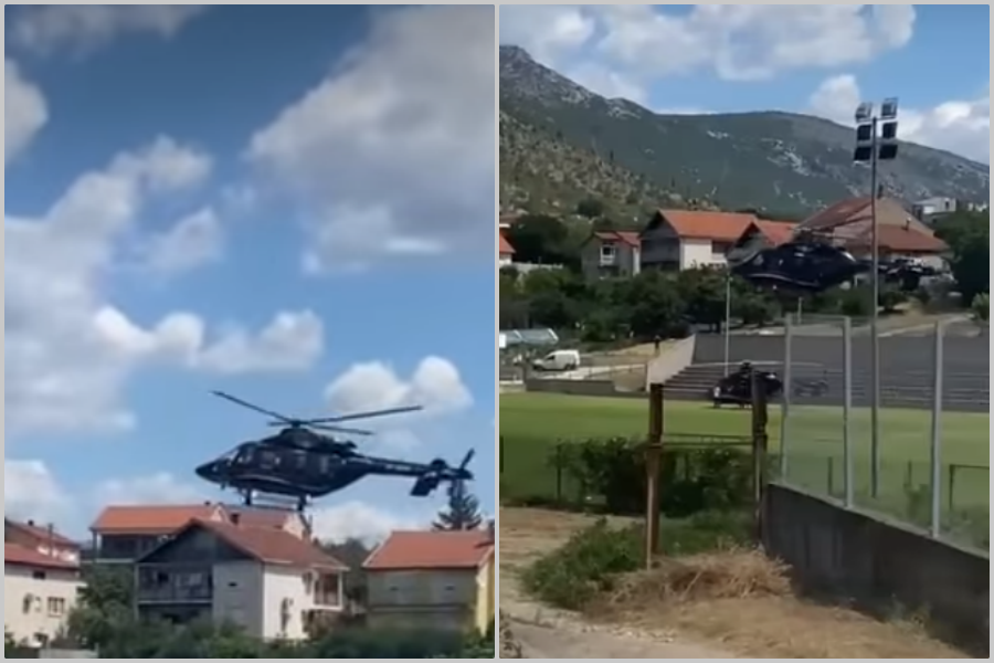 POBJEGAO NAKON KRITIKA: Dodik umjesto na stadion Pod Bijelim brijegom sletio na manji teren (VIDEO)