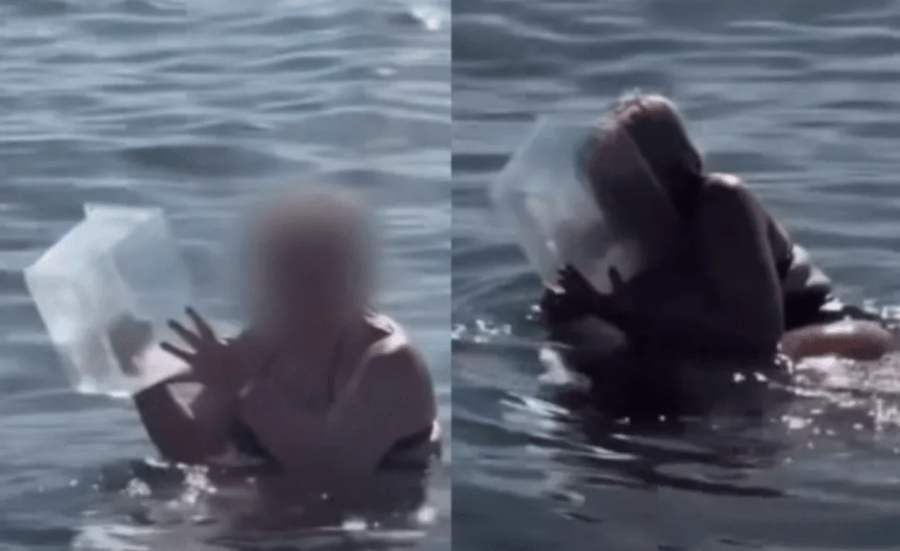 KRALJICA IMPROVIZACIJE: Nije imala masku za ronjenje pa se snašla... (VIDEO)