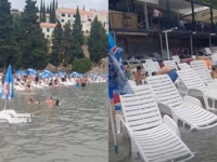 NESVAKIDAŠNJI PRIZORI U NEUMU: Desetine ležaljki plutaju u moru (VIDEO)
