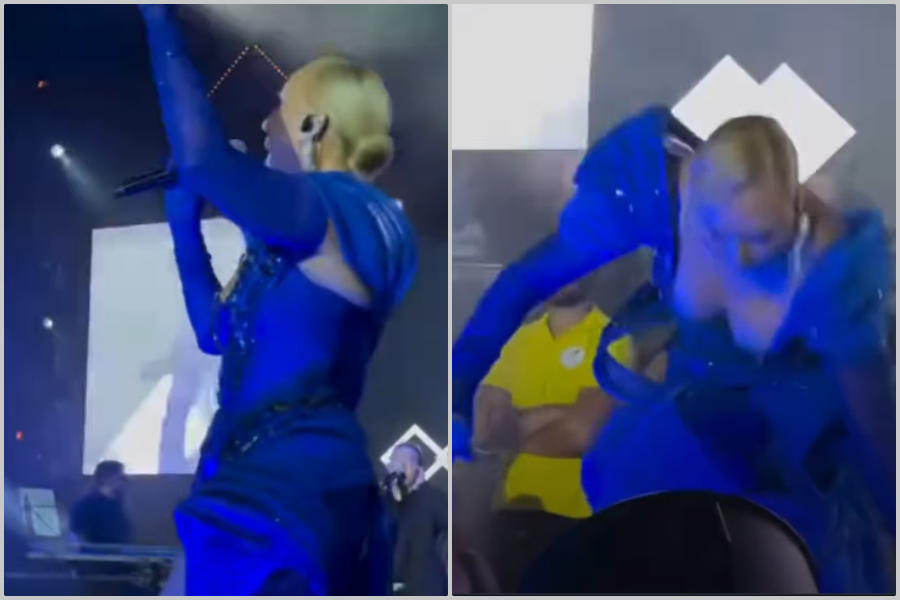 DRAMATIČAN MOMENAT U BUDVI: Brena se spotakla i pala, kolege joj odmah pritrčale u pomoć (VIDEO)